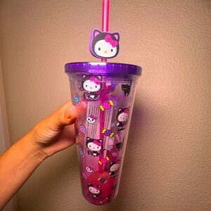Hello Kitty Cat Candy Tumbler with Straw